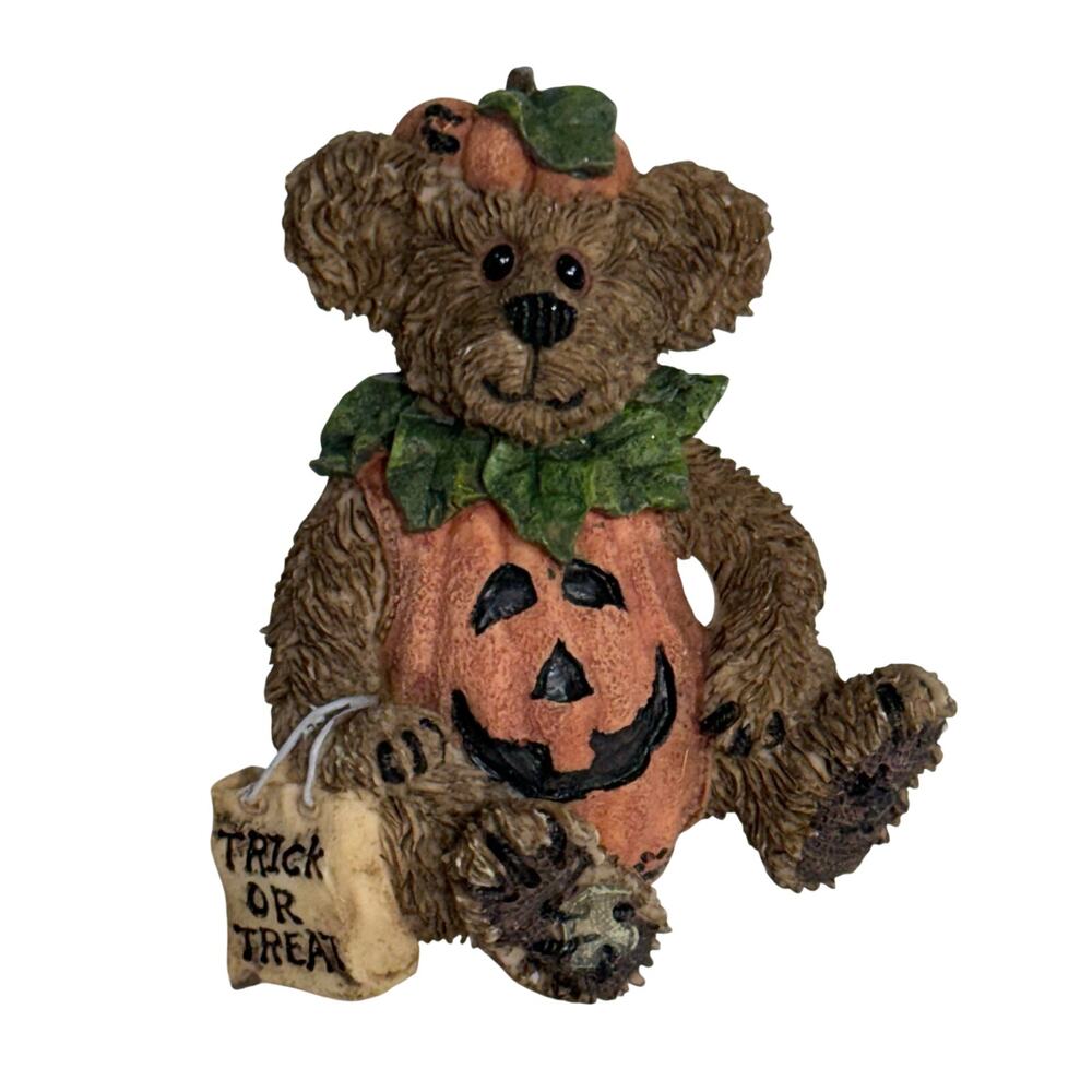 Vintage Boyds Bears Bearwear Halloween Trick or Treat Pumpkin Brooch/Pin
